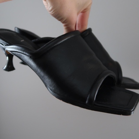 French Connection Shoes - French connection square toe leather kitten heels